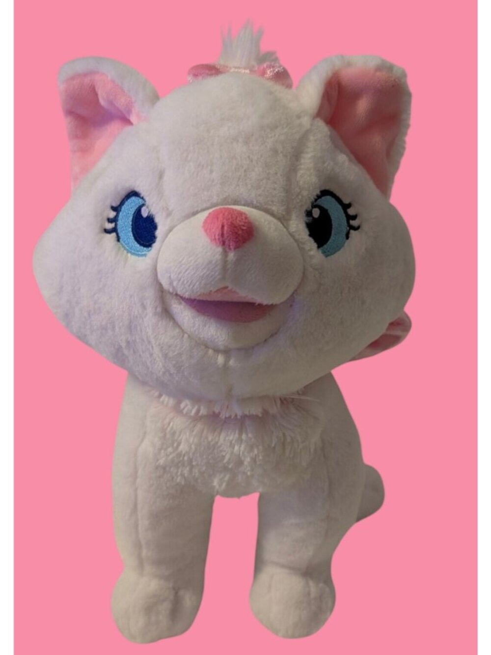Disney Aristocats Marie Plush Toy With Pink Bow 12" Soft Stuffed Animal White &